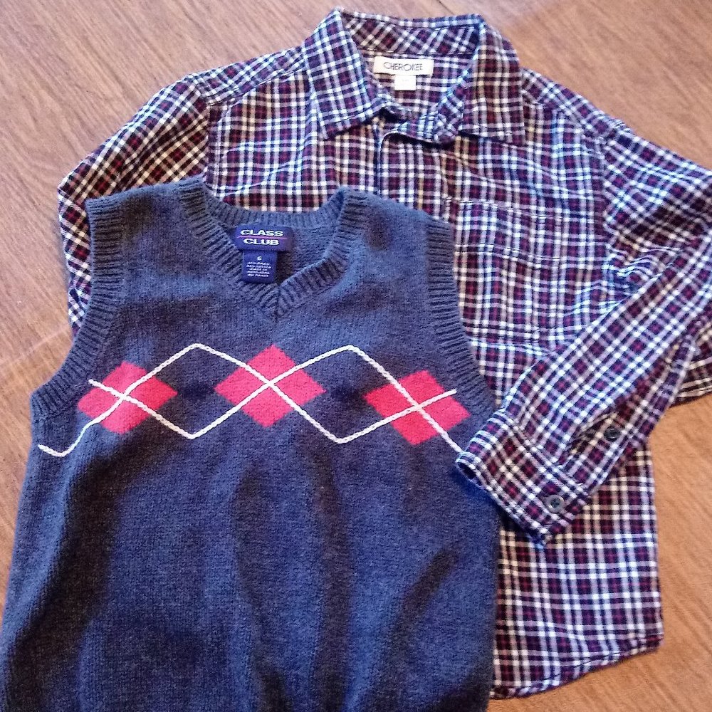 boy vest and button down bundle